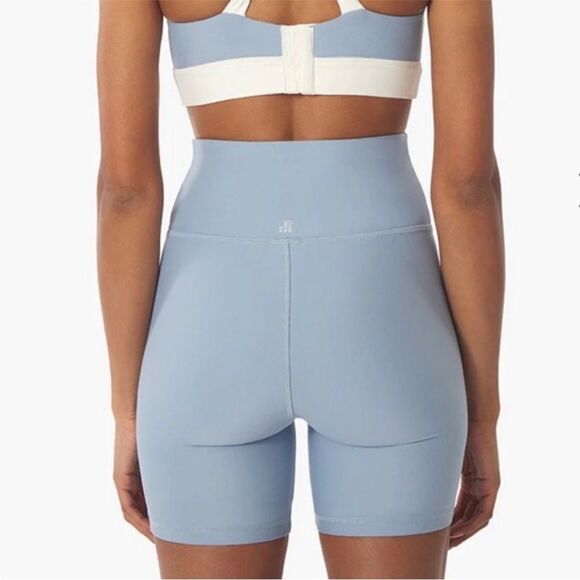 WeWoreWhat Lace Up Biker Short Solid Dusty Blue Size Small NWT - Picture 4 of 7